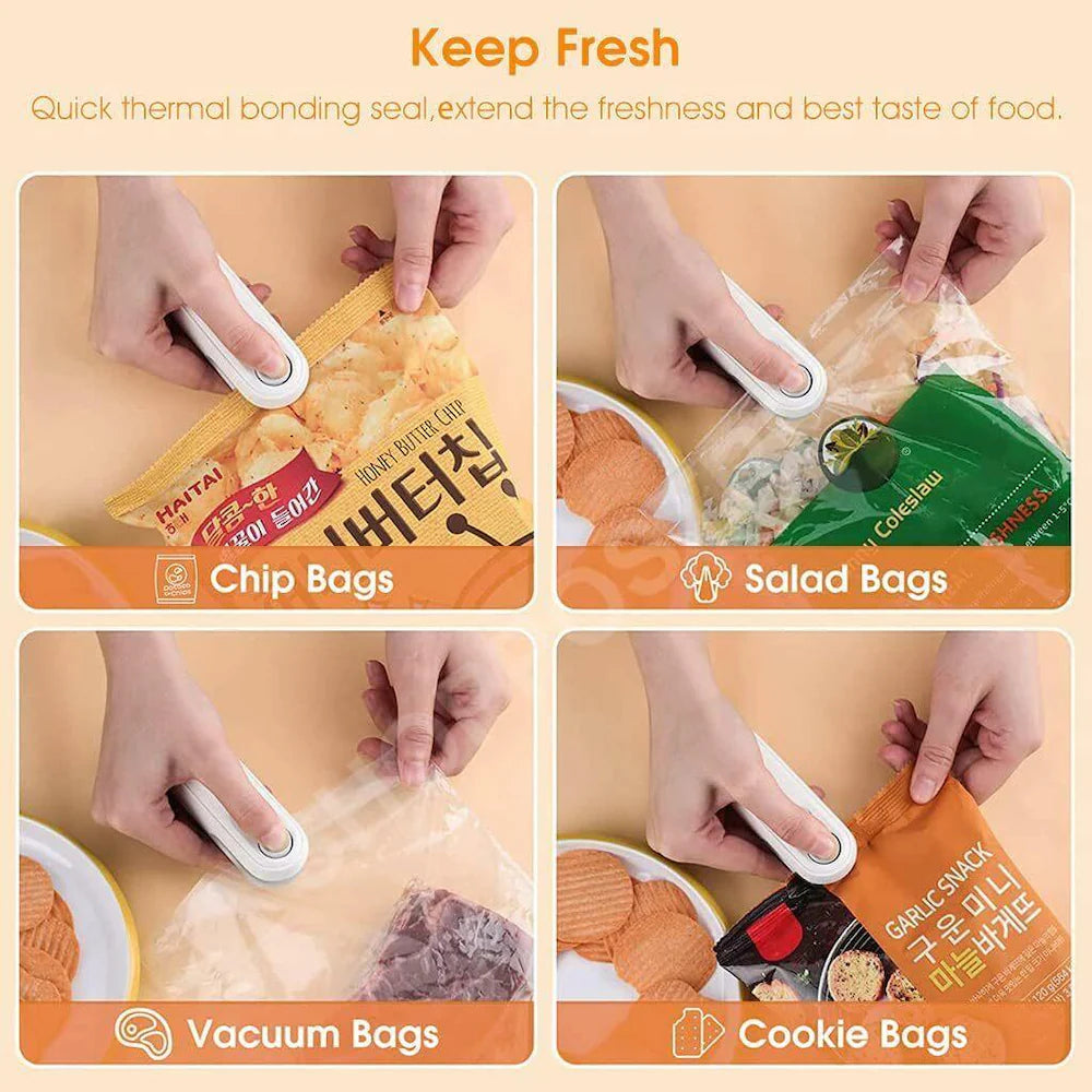 2-in-1 Mini Bag Sealer & Cutter – USB Rechargeable Portable Heat Sealing Machine